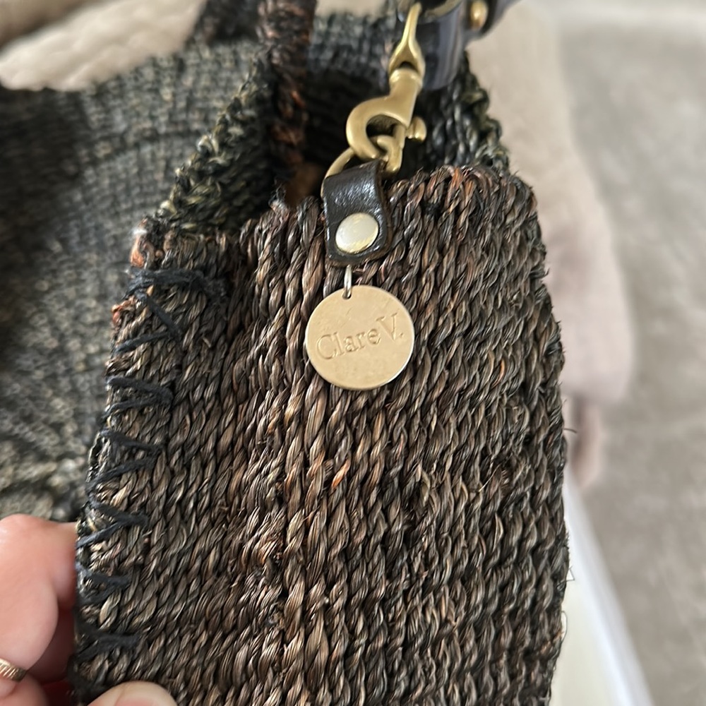Clare V Raffia Woven Handle Bag - Picture 4 of 9